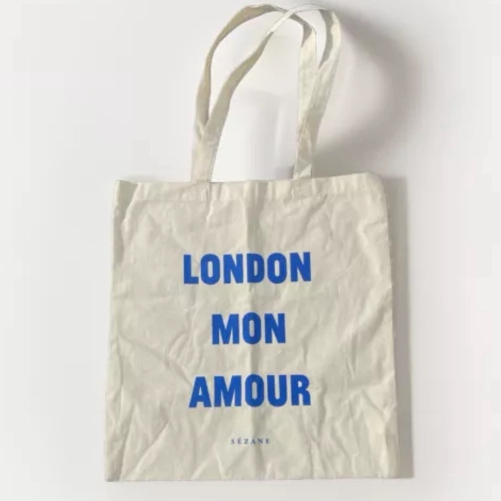 Sézane London Mon Amour Small Canvas Tote Bag